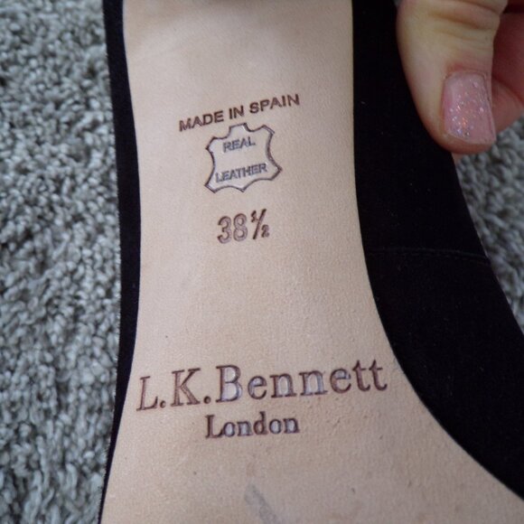 LK Bennet suede beaded romantic boho y2k heels 38.5 - Picture 10 of 10